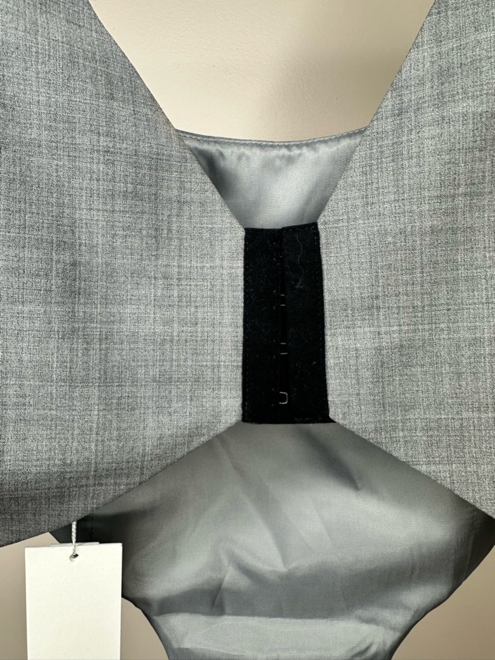 BEVZA Grey Corset Top | Designer Cropped Structured Top | High Fashion Piece - Picture 5 of 10